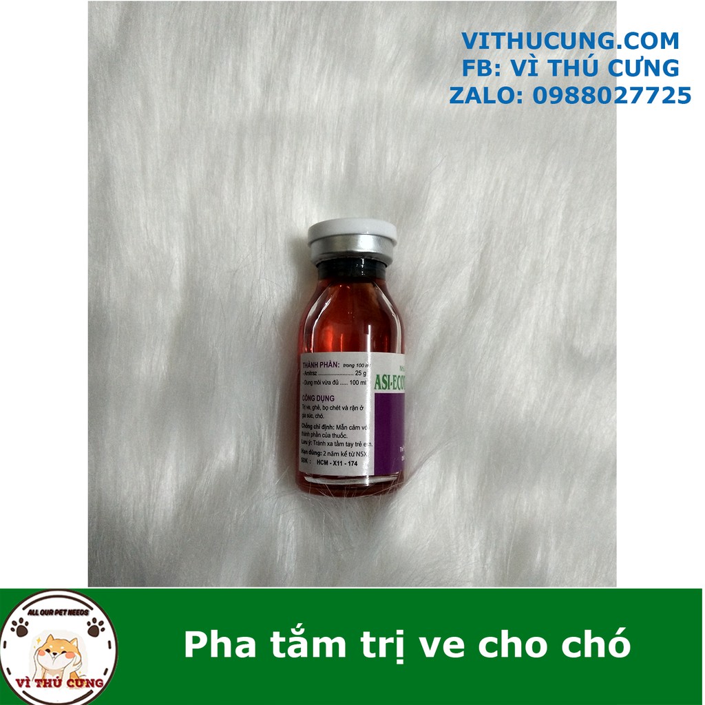 Lọ pha tắm ECOTRAZ 250 10ML cho chó
