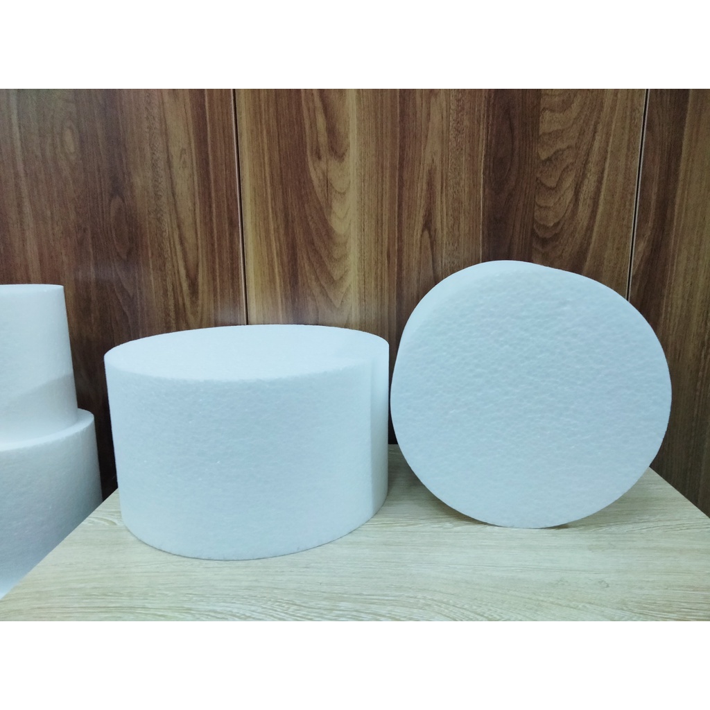 Xốp tròn cứng cao 16cm luyện làm bánh kem, kê giỏ quà, làm cháp ăn hỏi, chụp hình ( xốp cứng; H16cm)( shop nhận ship cod