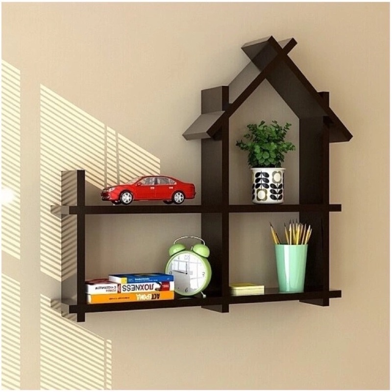 Kệ gỗ treo tường ngôi nhà. cao 70cm rộng 60cm sâu 12cm. Tặng đinh nở đóng