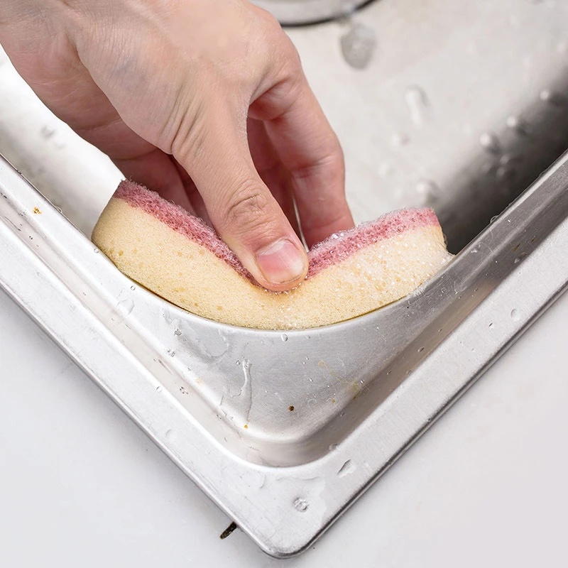 Miếng Bọt Biển Hai Lớp Hình Đám Mây Đa Chức Năng Để Chà Rửa Chén Dĩa