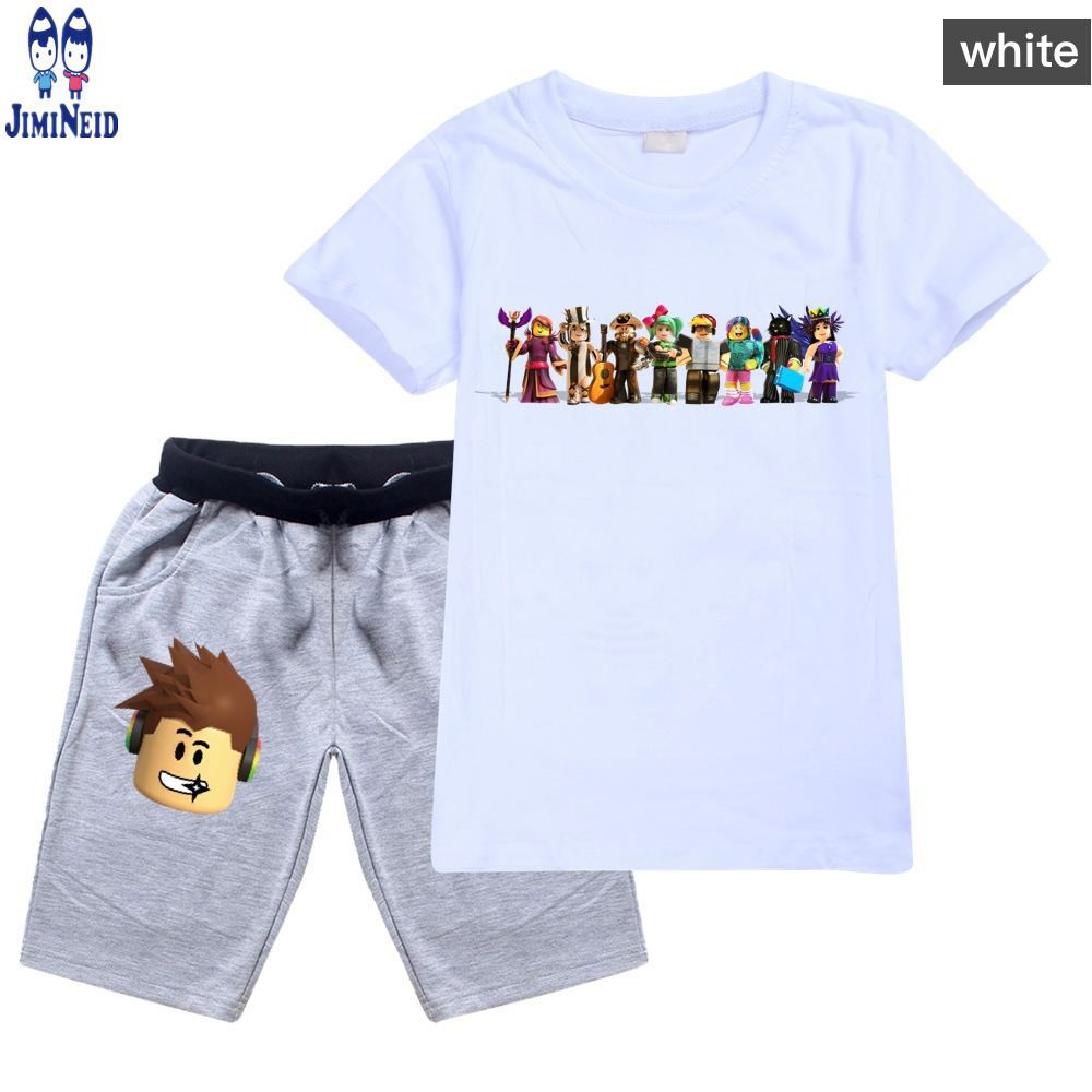 【JD】Summer hot sale ROBLOX Baby Boy Girls Clothes Short-sleeved cotton T-shirt + shorts 2-piece set