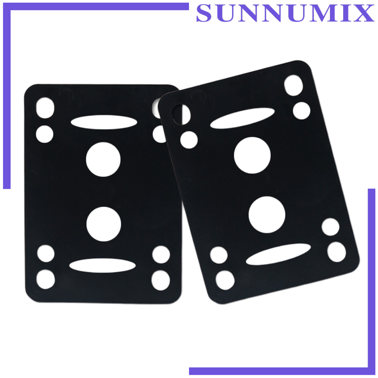 [SUNNIMIX]2PCS Skateboard Longboard Flat PU Shock Pads Risers Mounting Hardware Black