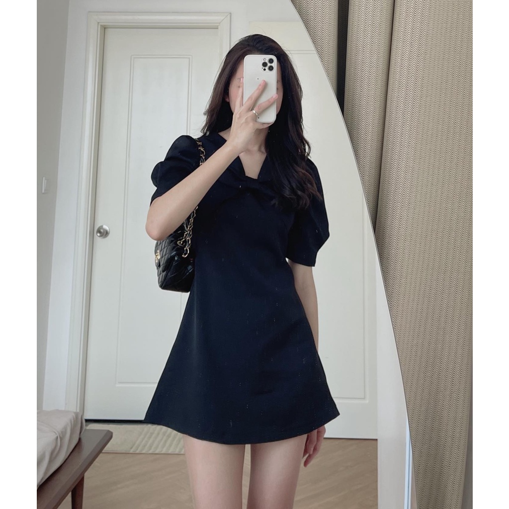 [Mã FAMARAL1 giảm 10K đơn 50K] V6804 Váy tay bồng nơ ngực | BigBuy360 - bigbuy360.vn