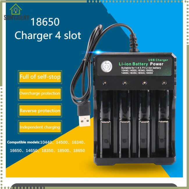 Cục Sạc Pin Li-ion 18650 18350 16340 14500 Cổng USB Famyjuny 3.7V