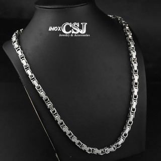 DÂY CHUYỀN NAM INOX 6LY HOA TIẾT VẠN LÝ TRƯỜNG THÀNH ĐẸP KHÔNG ĐEN