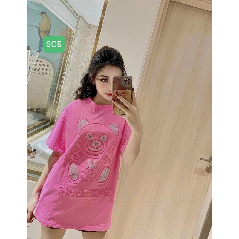 Áo thun over size gấu in nổi