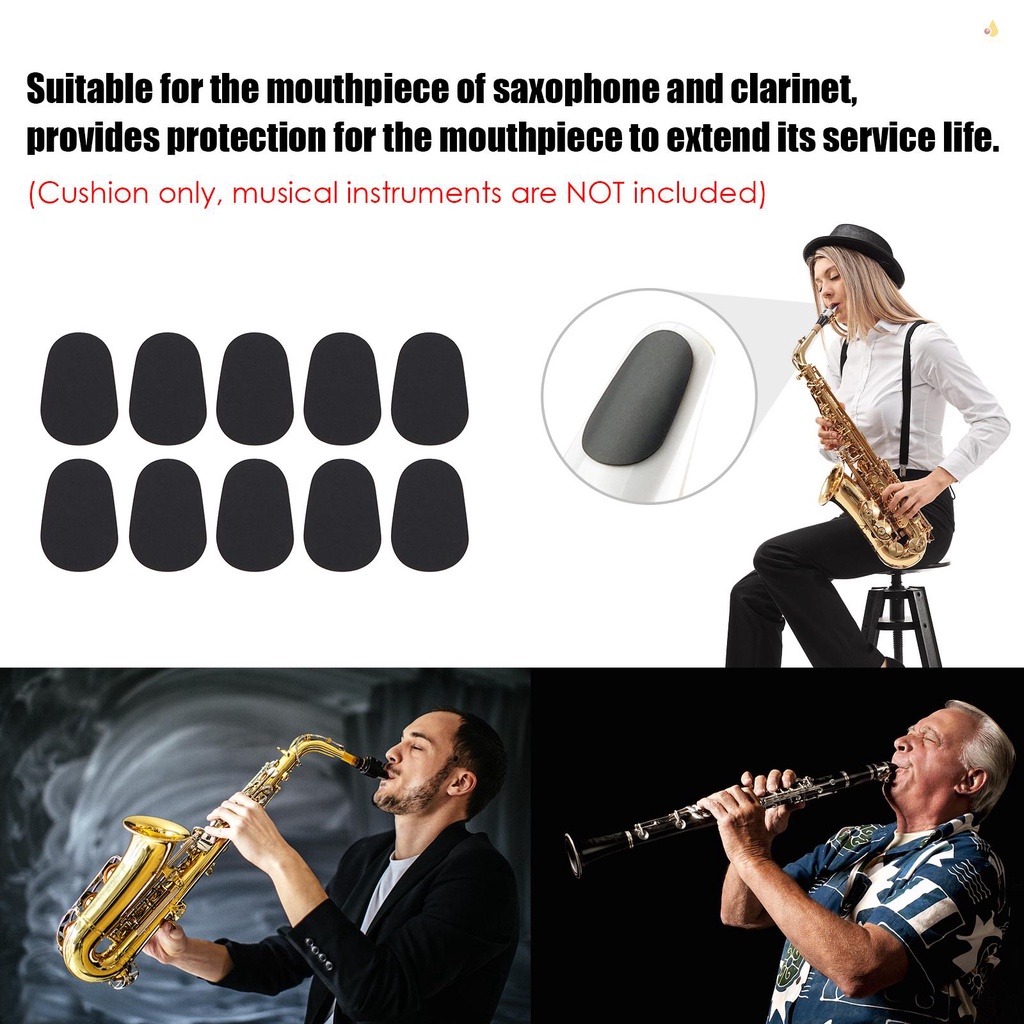 Set 10 Miếng Đệm Miệng Kèn Saxophone Bằng Silicone Dày 0.5mm