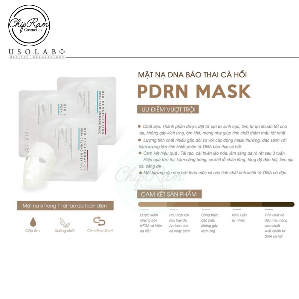 Mặt nạ tái tạo phục hồi Usolab Bio Renaturation PDRN Calming Mask Pack
