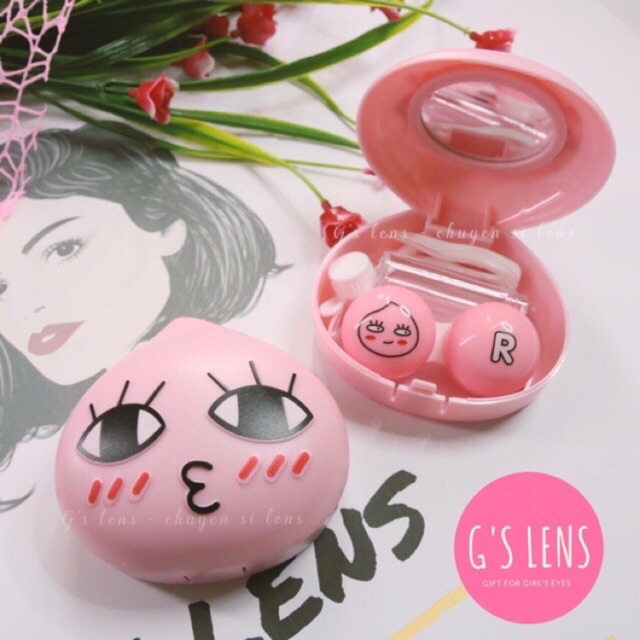 Khay đựng lens kakao hồng