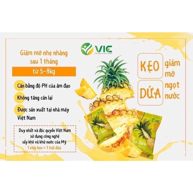 VIÊN KẸO DỨA GIẢM CÂN Kiểm Soát Cân Nặng
