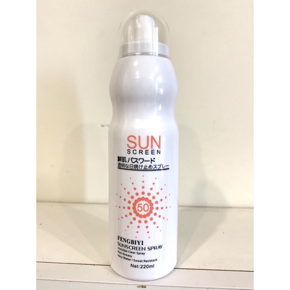 Xịt Chống Nắng ❤️𝑭𝒓𝒆𝒆𝒔𝒉𝒊𝒑❤️ Xịt Chống Nắng Nhau Thai Cừu Fengbiyi Sun Screen SPF 50 220ml Chính Hãng Nhật Bản