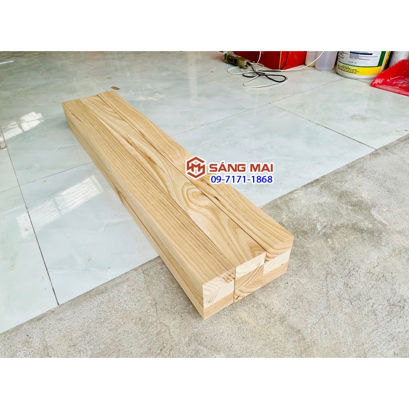 [MS151] Thanh gỗ thông 4cm x 8cm x dài 120cm + láng mịn 4 mặt