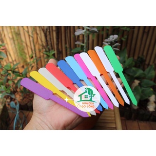 Thẻ ghi tên hoa kiểng, lan dạng cắm que  - bịch 100 cái (giao màu ngẫu nhiên)