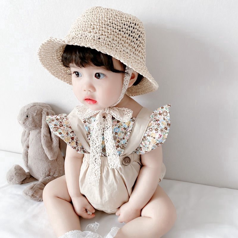 Áo Liền Quần In Họa Tiết Hoa Dành Cho Em Bé Sơ Sinh