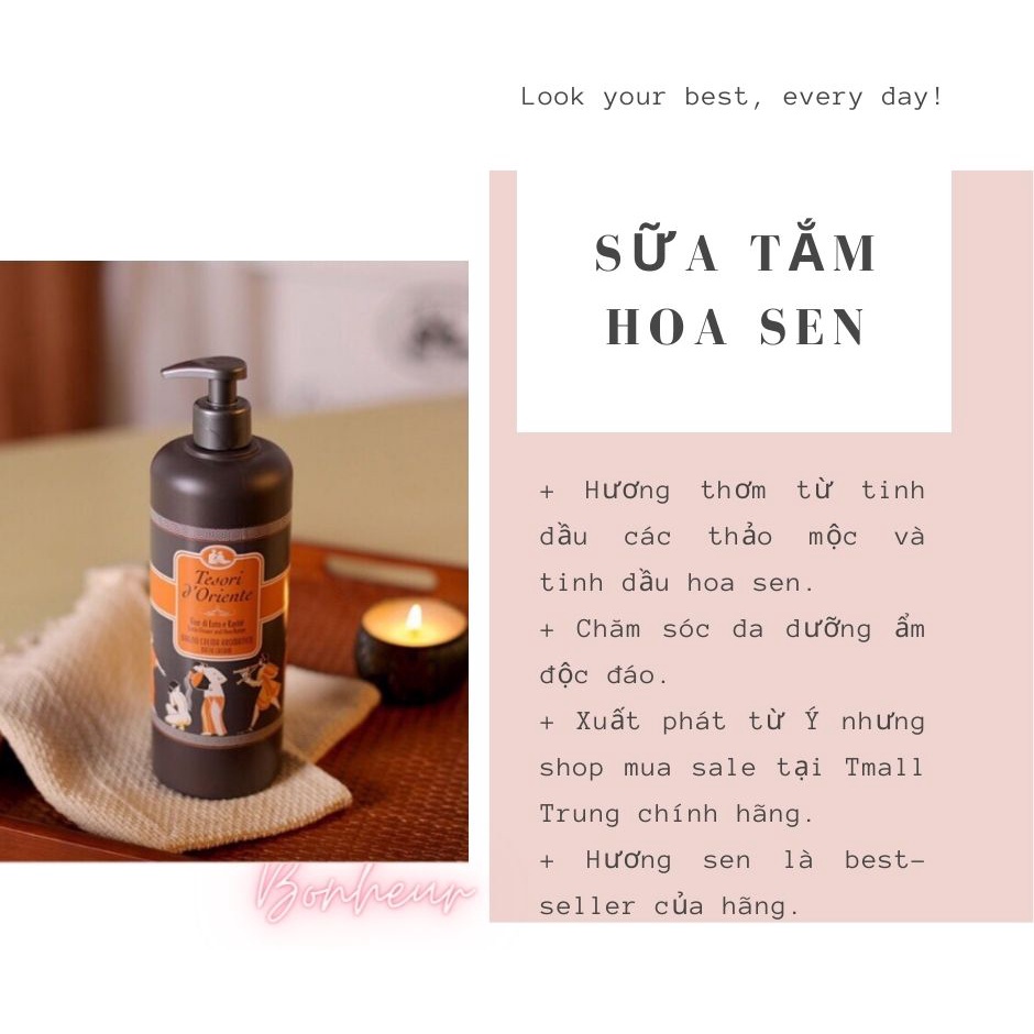 Sữa tắm hương hoa sen dưỡng ẩm siêu thơm mua sale Tmall