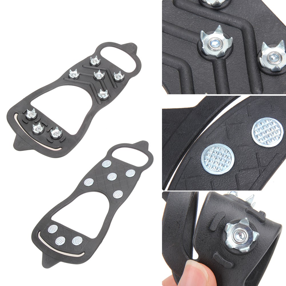 Non-slip Shoes Cover Ice Grippe Anti-slip Crampons Elastic Latex 8 Teeth Sport Goods