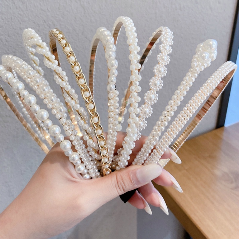 Băng Đô Đính Hạt Ngọc Trai Thời Trang Hàn Quốc Dễ Phối Đồ