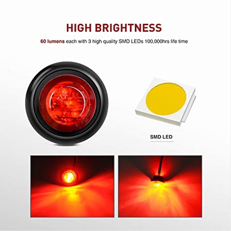 Đèn led tròn siêu sáng 12V gắn phía trước/ phía sau/ hông xe ô tô