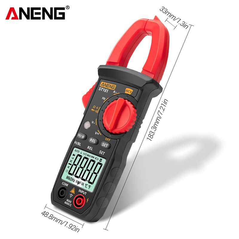 Đồng hồ vạn năng ampe kìm ANENG ST181 giá rẻ đo dòng AC 400A, tần số 4MHz, Tụ 4000uF