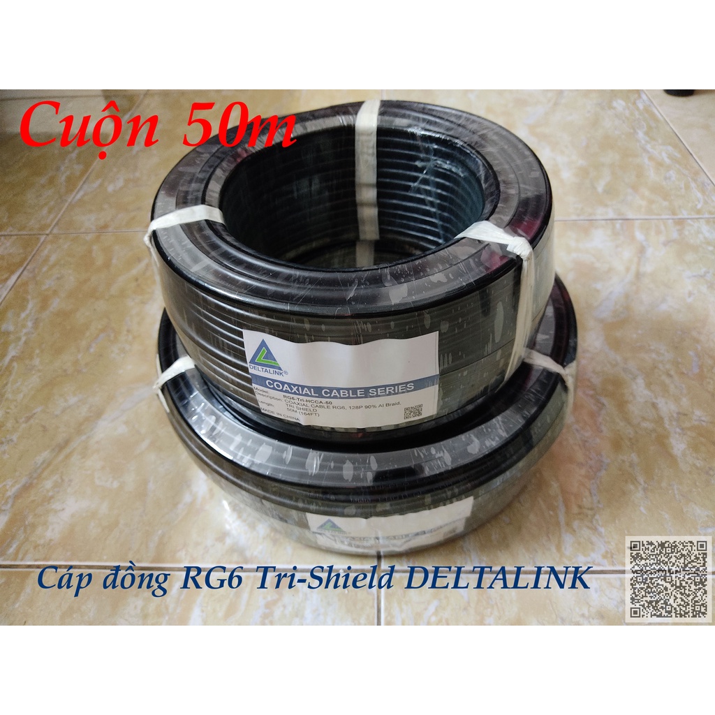 Cáp đồng trục Tri Shield chống nhiễu DELTALINK LinkPro Cable 50 Mét