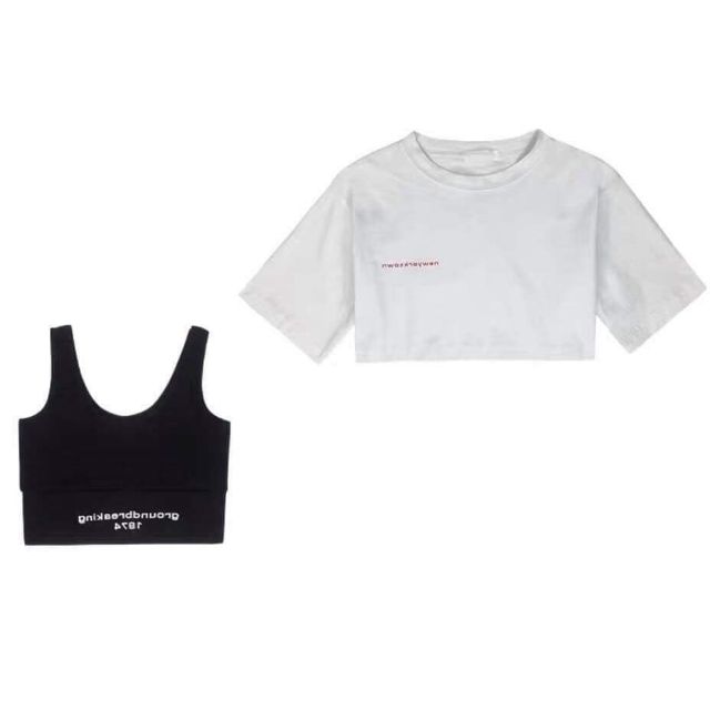 Sét áo Croptop in chữ mẫu Siêu hót 2020