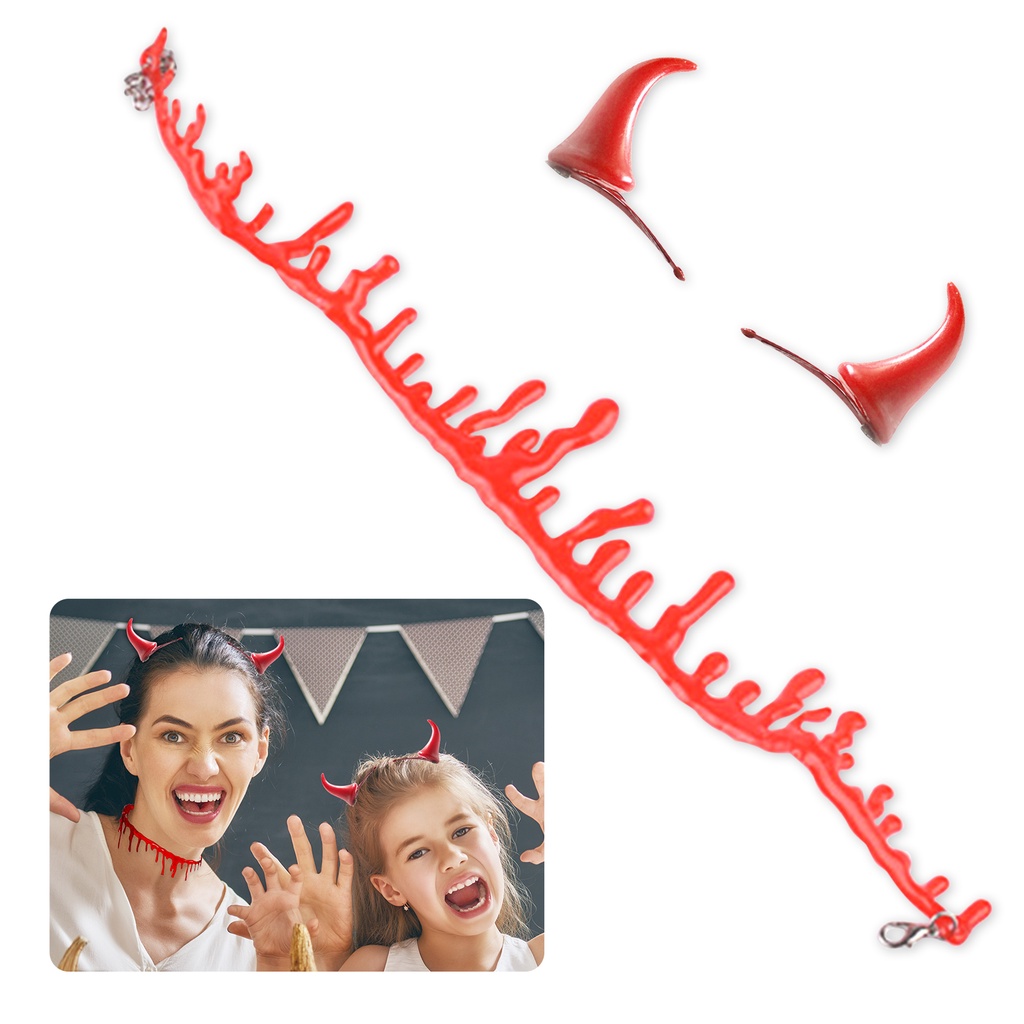 Bộ Phụ Kiện Hóa Trang Halloween Gồm Kẹp Tóc / Vòng Cổ / Kẹp Tóc