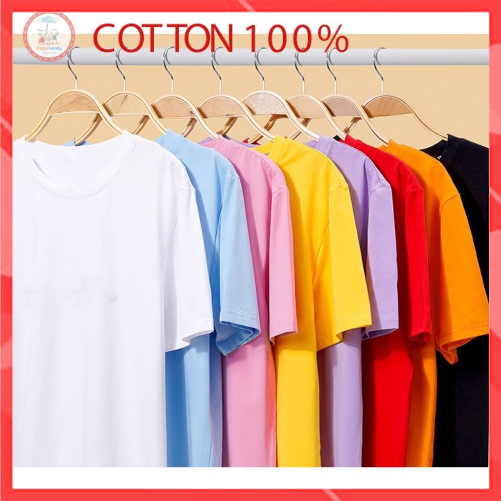 Áo thun trơn nam nữ Familylove - Áo phông Basic Tee nhiều màu chất liệu cotton 100% mềm mịn thoáng mát