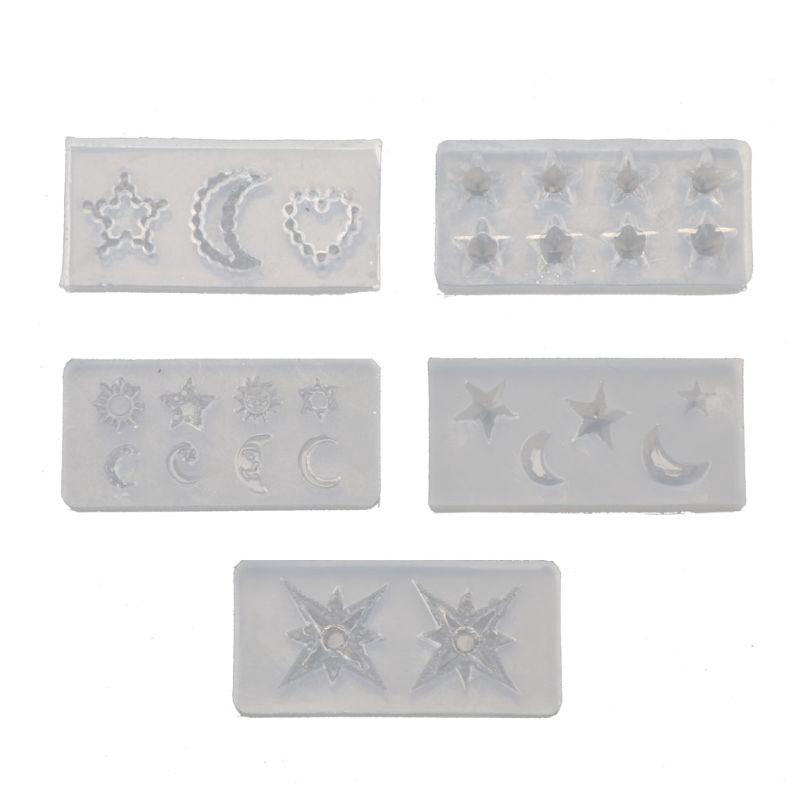 ✿INF✿ 5Pcs Mini Moon Star Sun Resin Mold Astral Planet Jewelry Fillings Silicone Mold