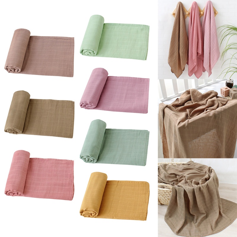 Chăn Gạc 2 Lớp 120x120cm Mềm Mại Phong Cách Muslin Dành Cho Em Bé Sơ Sinh