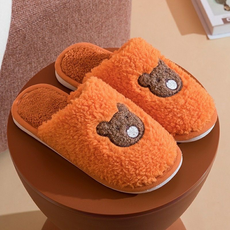 Dép Bông Đi Trong Nhà  Hình Gấu Nâu Dễ Thương Cute