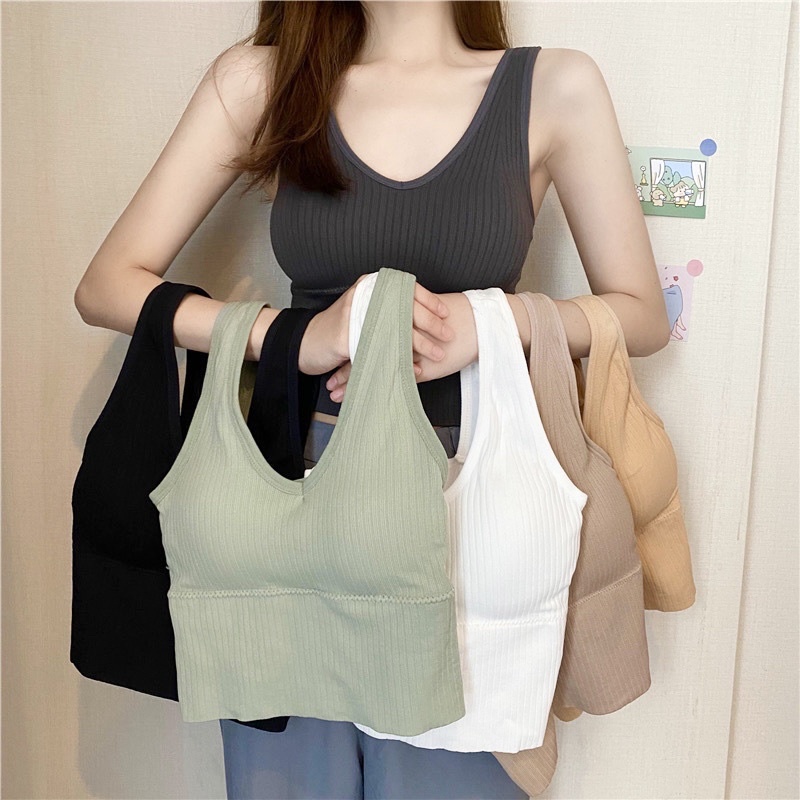 Áo Bra Thun Tăm Dáng Lửng Mẫu Mới Siêu Hot V90