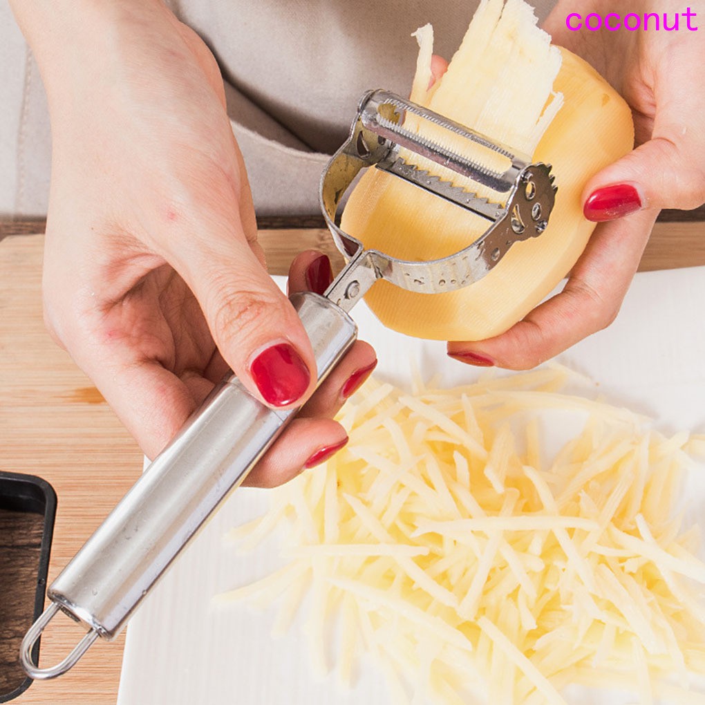 Multifunction Double Planning Stainless Steel Vegetable Julienne Peeler Cutter Grater Smile Face Kitchen Tool