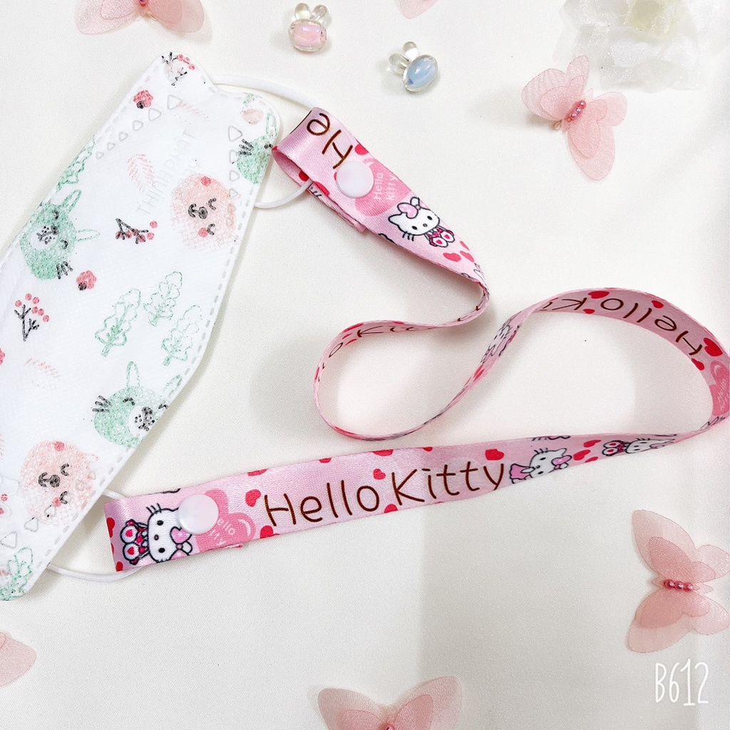 Dây đeo khẩu trang vải dệt siêu mềm mại in hình siêu cute tiện dụng cho bé gái và bé trai