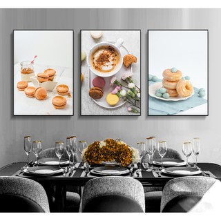 Bộ 3 tranh canvas treo tường trang trí phòng ăn TTC2085- 30 x 45 cm x 3 tranh