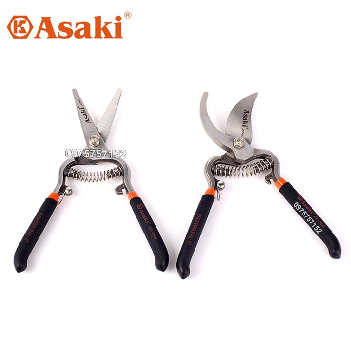 Kéo cắt cành tay dạ đúc nguyên khối chắc chắn, sắc bén Asaki 8inch/200mm giocongcu