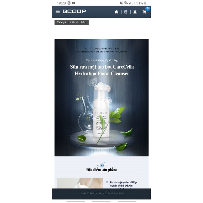 Sữa rửa mặt tạo bọt Bio Hàn Quốc CareCella GCOOP