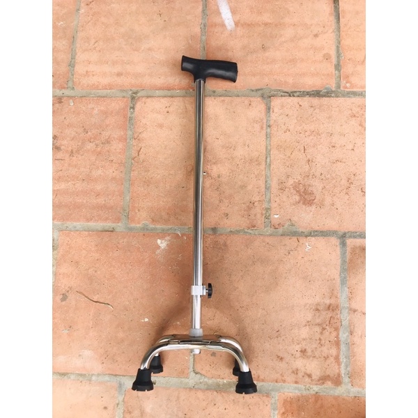 Gậy chống cho người già, gậy batong inox có 4 chân đỡ hàng đẹp rất chắc chắn