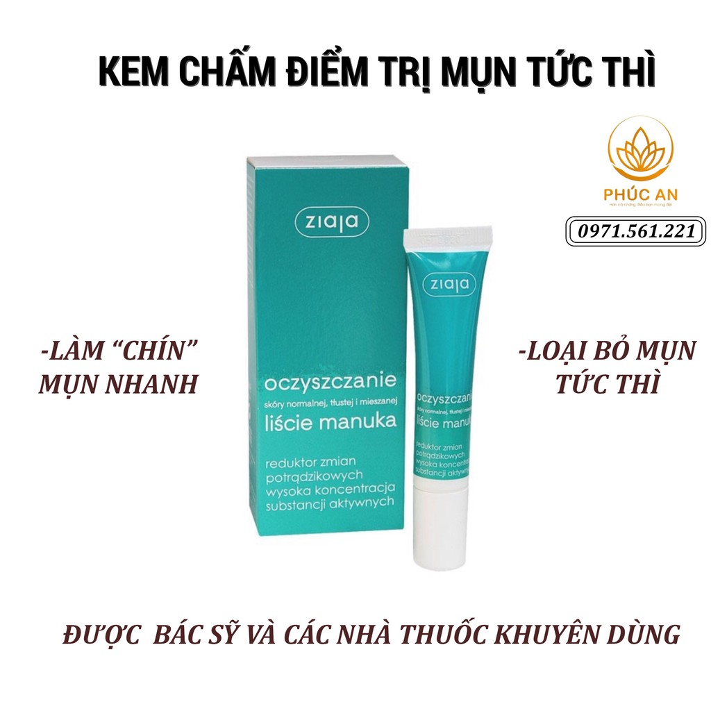 ✅[ZIAJA] Kem Chấm Ngừa Mụn Manuka Ziaja - Loại bỏ mụn tức thì, giảm thiểu tối đa sẹo do mụn - 15ml