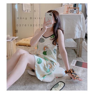 váy ngủ 2 dây lụa kèm bịp mắt (clip thật)