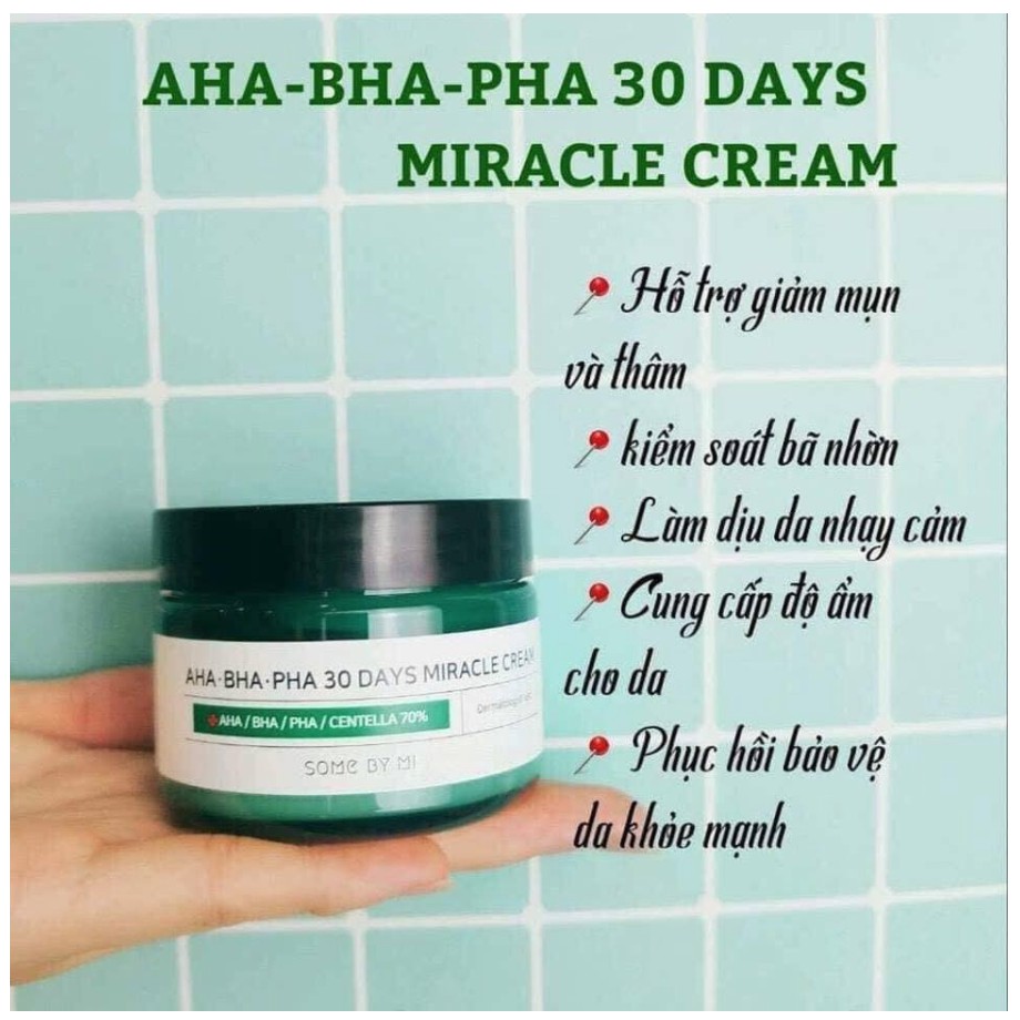 Kem Trừ Mụn Some By Mi AHA-BHA-PHA 30 Days Miracle Cream 50ml