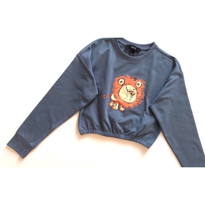 Áo nỉ da cá dài tay bo thun in sư tử vnxk