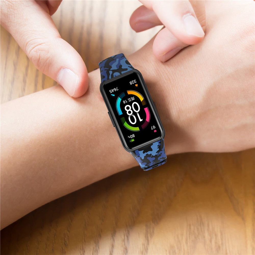 Dây đeo silicone họa tiết hoạt hình cho đồng hồ thông minh Huawei Band 6 Honor band 6