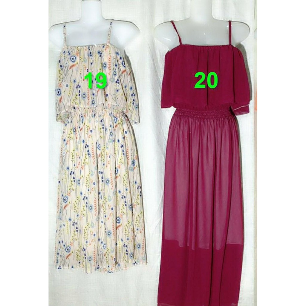 Đầm maxi voan 2 dây bèo ngực | BigBuy360 - bigbuy360.vn