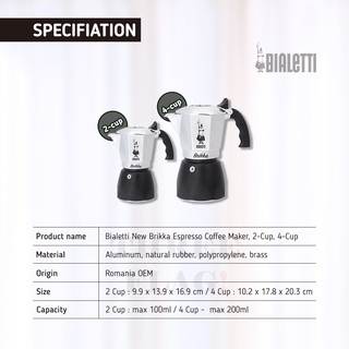 Bialetti New Brikka Espresso Coffee Maker - 2-Cup,4-Cup