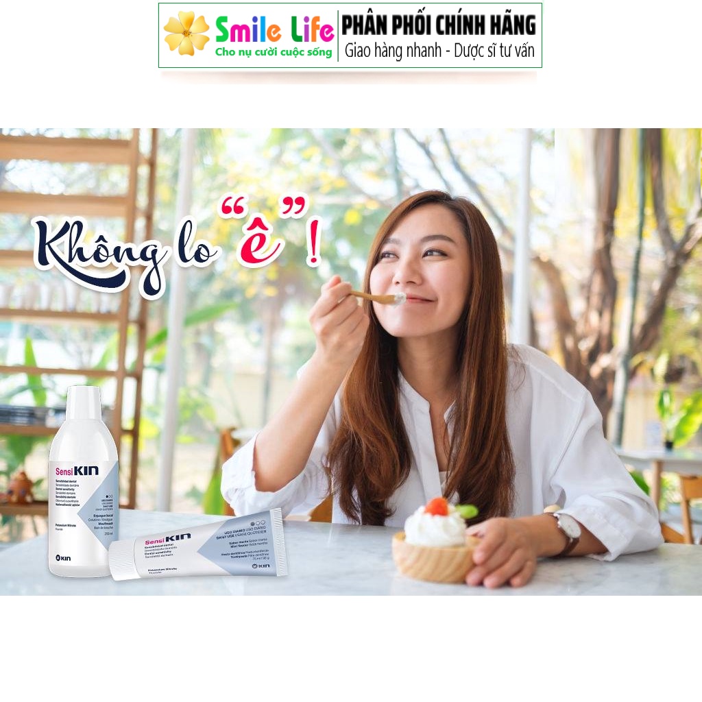 SMILE LIFE | [3Gói 12ml] Nước Súc Miệng Ê Buốt - SensiKin ® 12 ml - CHO RĂNG NHẠY CẢM, Ê BUỐT