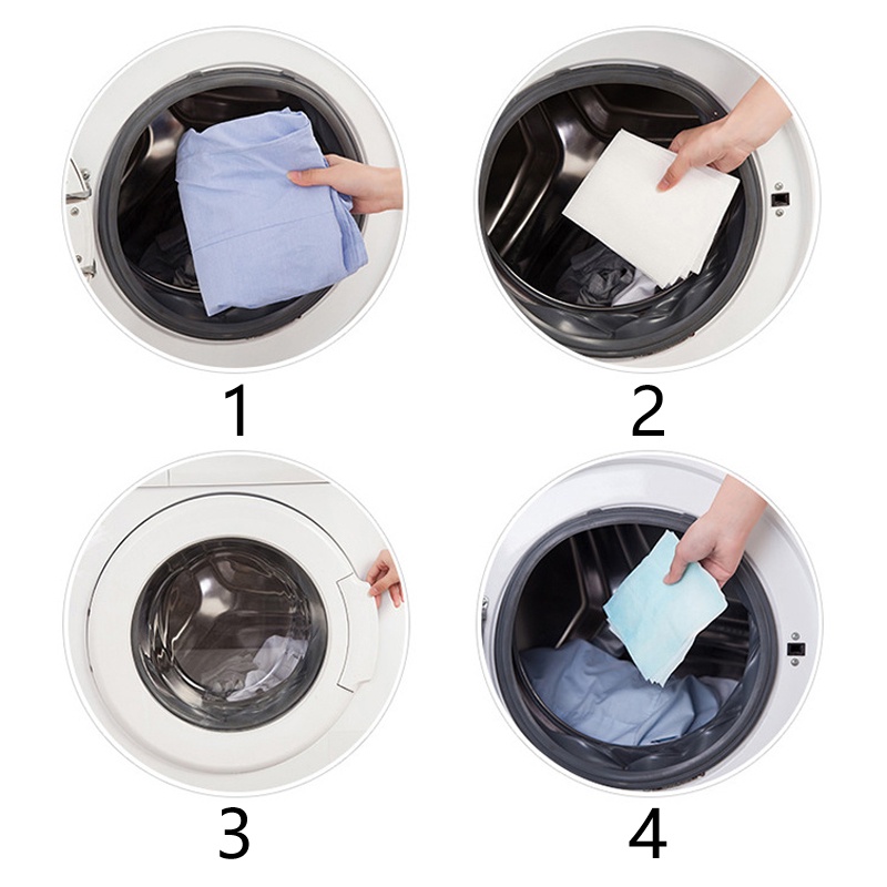 Set 24 Giấy Giặt Quần Áo Chống Nhuộm Màu Sắc Đa Dạng