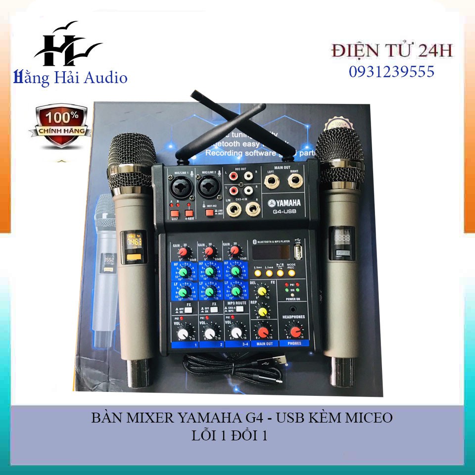 [Mã 44ELSALE2 giảm 7% đơn 300K] Bàn Mixer YAMAHA G4 - USB kèm 2 micro ( CÓ BLUETOOTH )