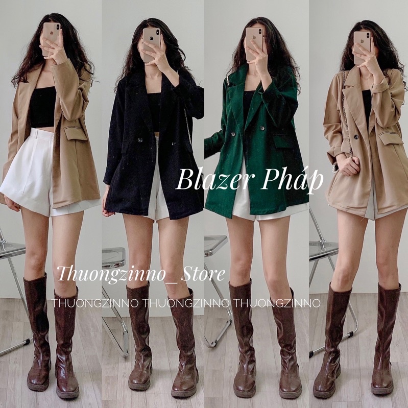 Áo blazer túi hộp nhiều màu hiện đại 2 lớp phong cách Hàn Quốc Áo vest khoác ngoài