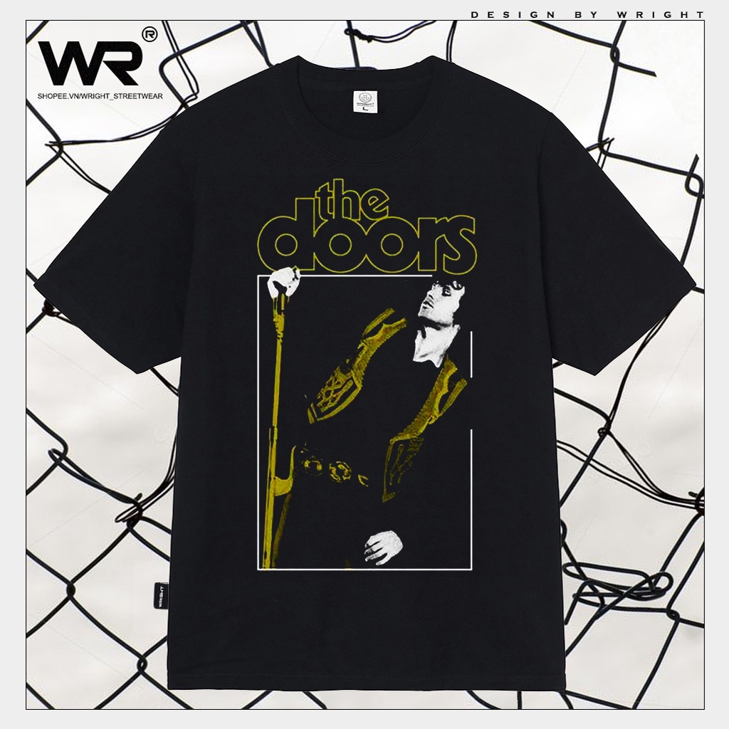 Áo thun Wright The Doors Jim Morrison nam ca sĩ phong cách vintage retro form rộng cổ tròn