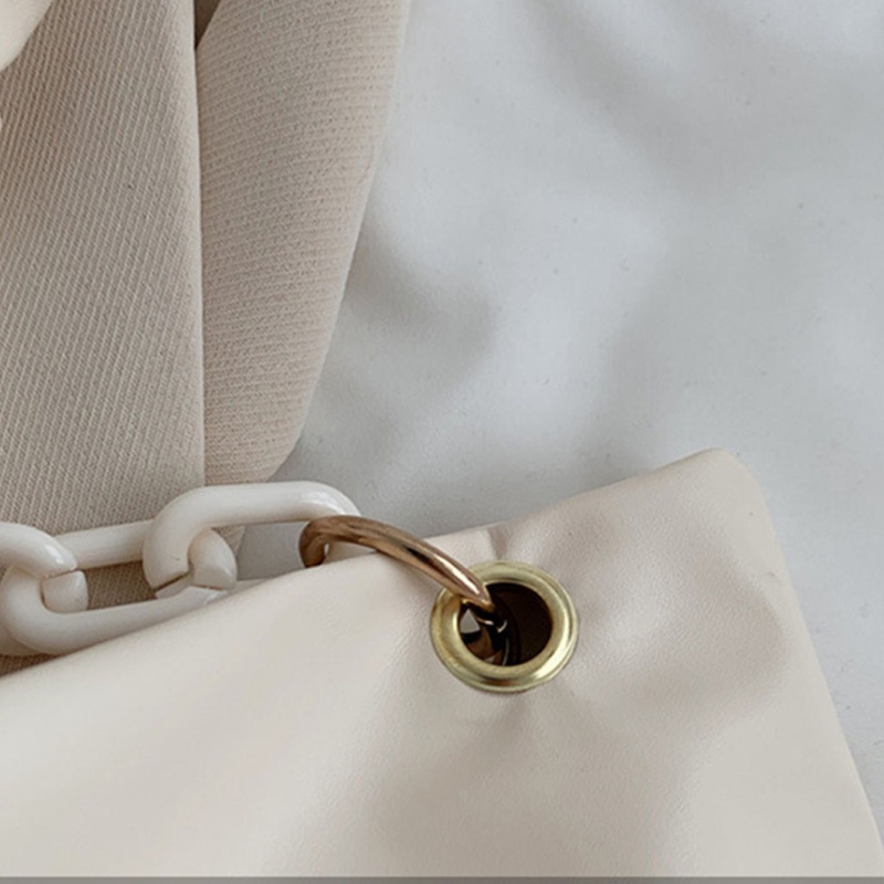 Túi Xách Da PU Kẹp Nách Phối Dây Xích Thời Trang Cho Nữ